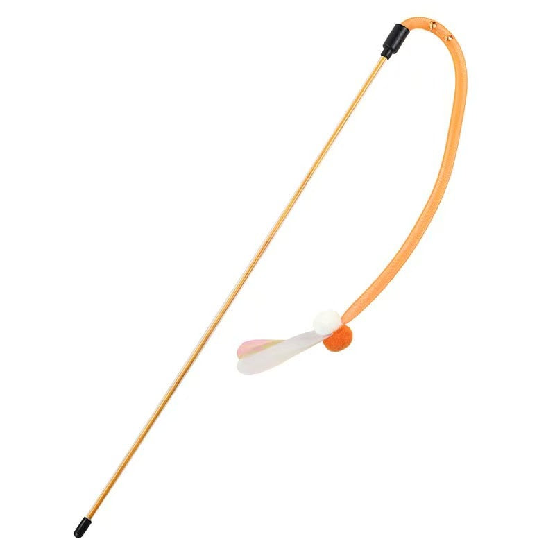 Flying Bug Cat Wand Teaser Toy with Bell for Indoor Play