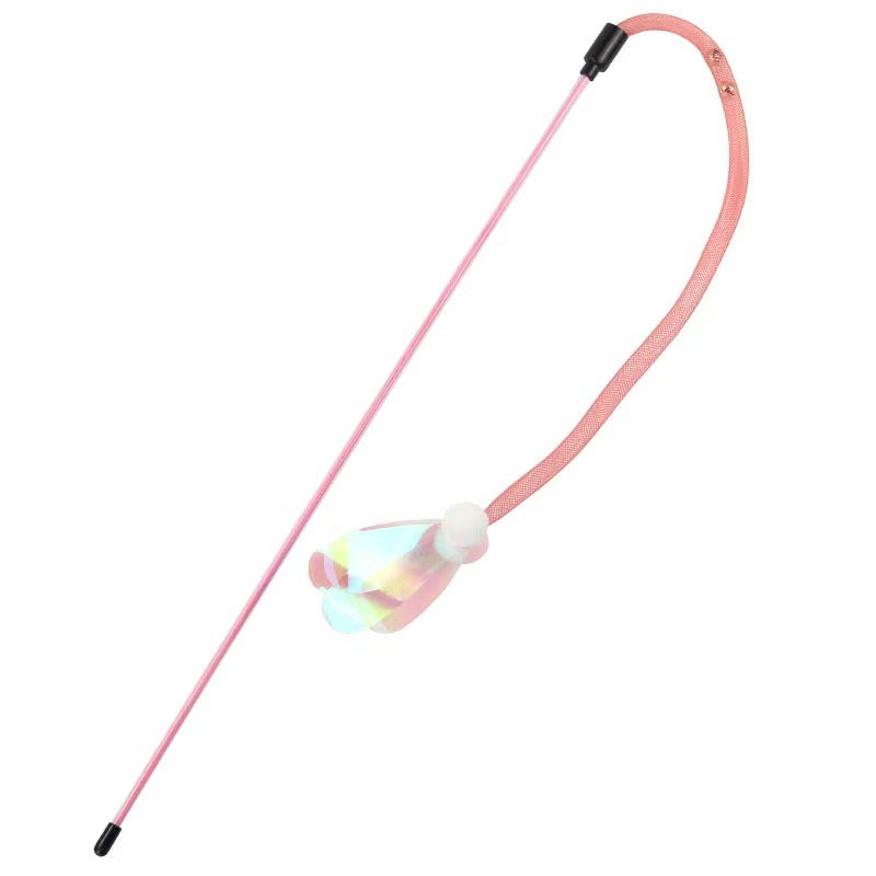Flying Bug Cat Wand Teaser Toy with Bell for Indoor Play