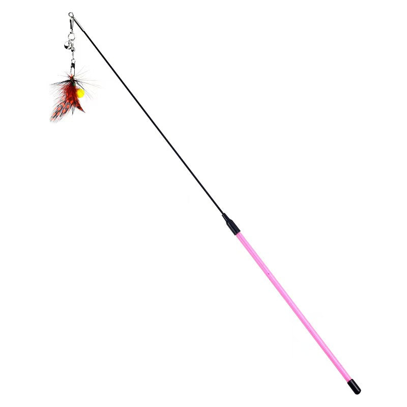 Flying Bug Cat Wand Teaser Toy with Bell for Indoor Play