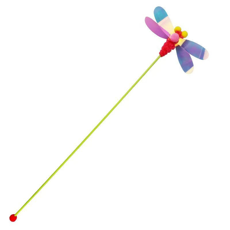 Flying Bug Cat Wand Teaser Toy with Bell for Indoor Play