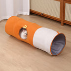 Foldable Cartoon Cat Tunnel Toy with Multiple Openings