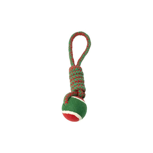 Christmas rope dog tug toy for chewing and teeth cleaning