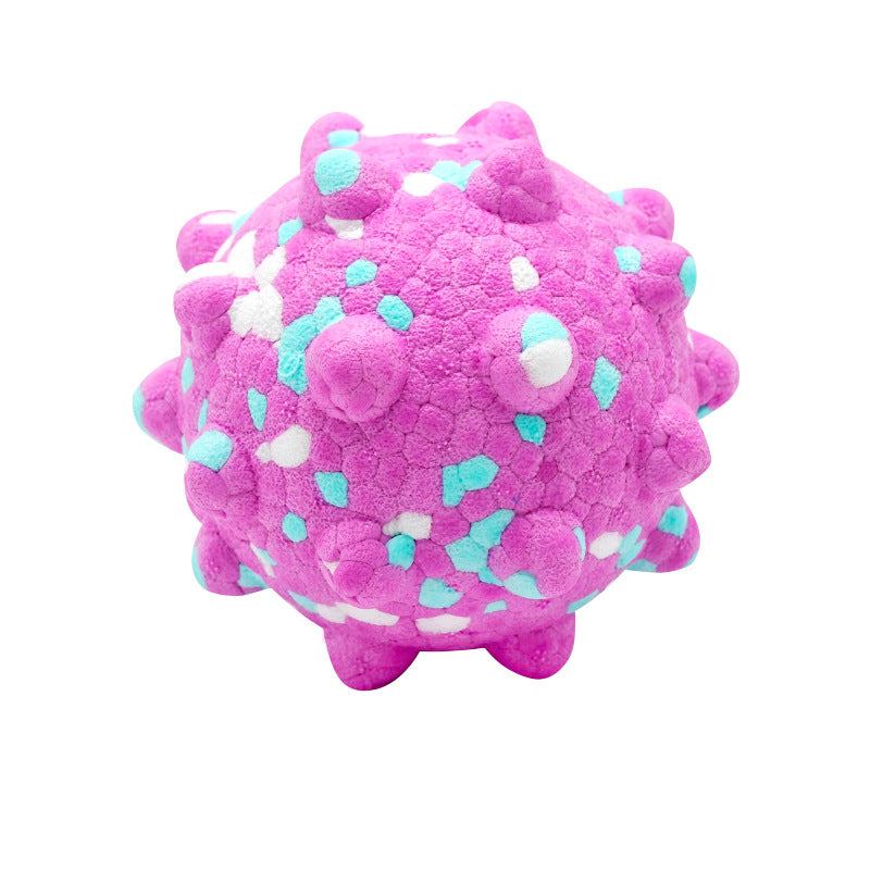 Durable pink chew and fetch toy ball for dogs