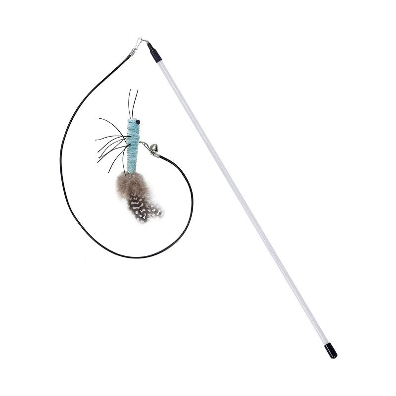 Flying bug cat teaser wand toy with bell for indoor play