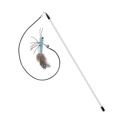 Flying bug cat teaser wand toy with bell for indoor play