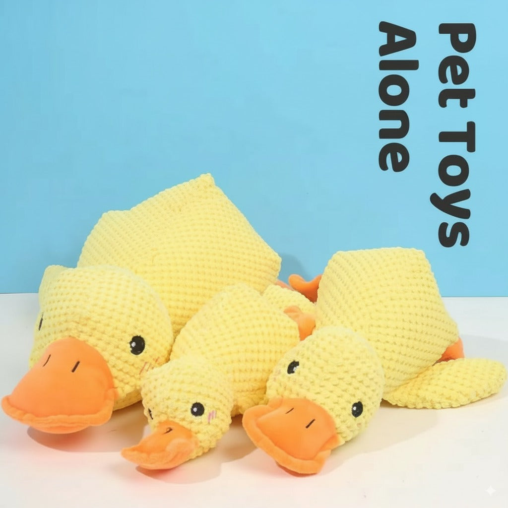 Plush duck chew toy with squeaker for small dogs