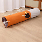 Plush foldable cat tunnel toy for chasing and hiding