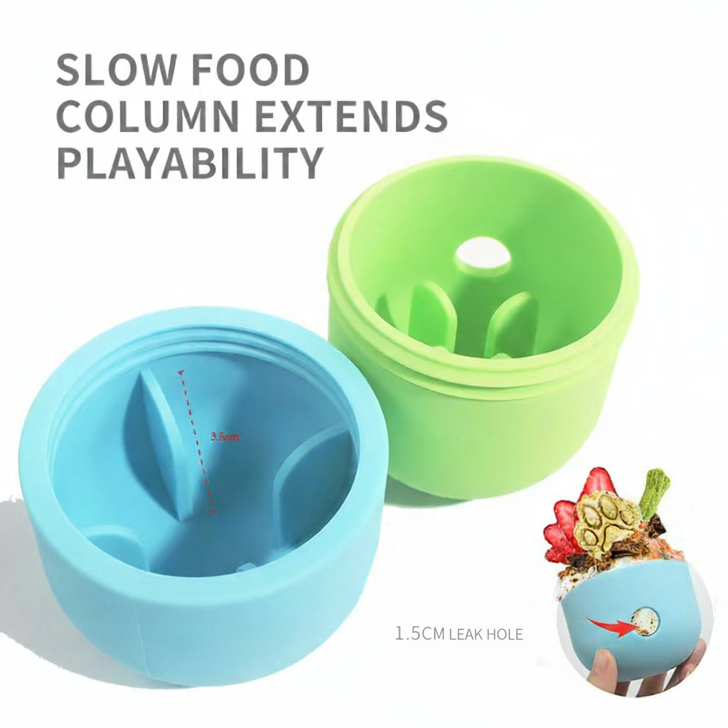 Treat dispensing silicone ball for dogs with puzzle play